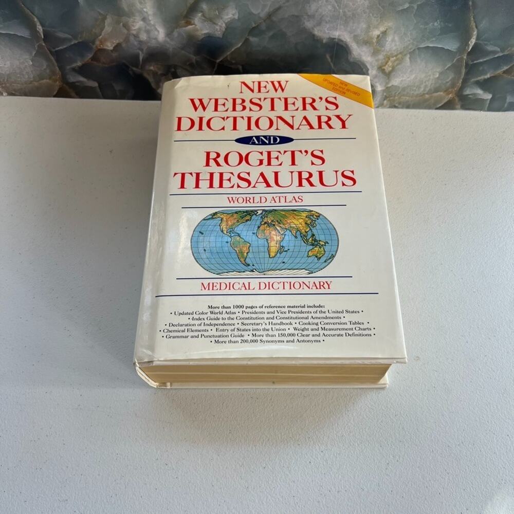 New Webster's Dictionary And Roget's Thesaurus & Dictionary Hardcover 1992